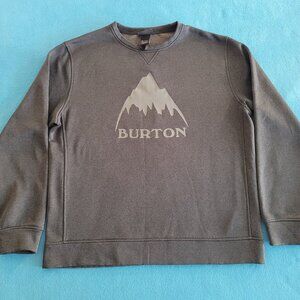 Burton Snowboards Mountain Logo Crew Neck Sweatshirt Thermal Black Size XL